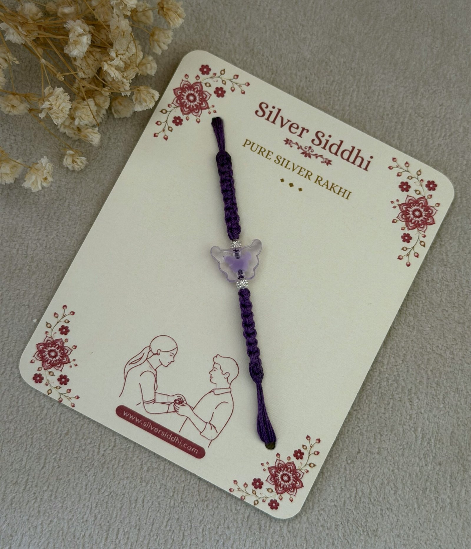 Butterfly Silver kids rakhi - Image 2