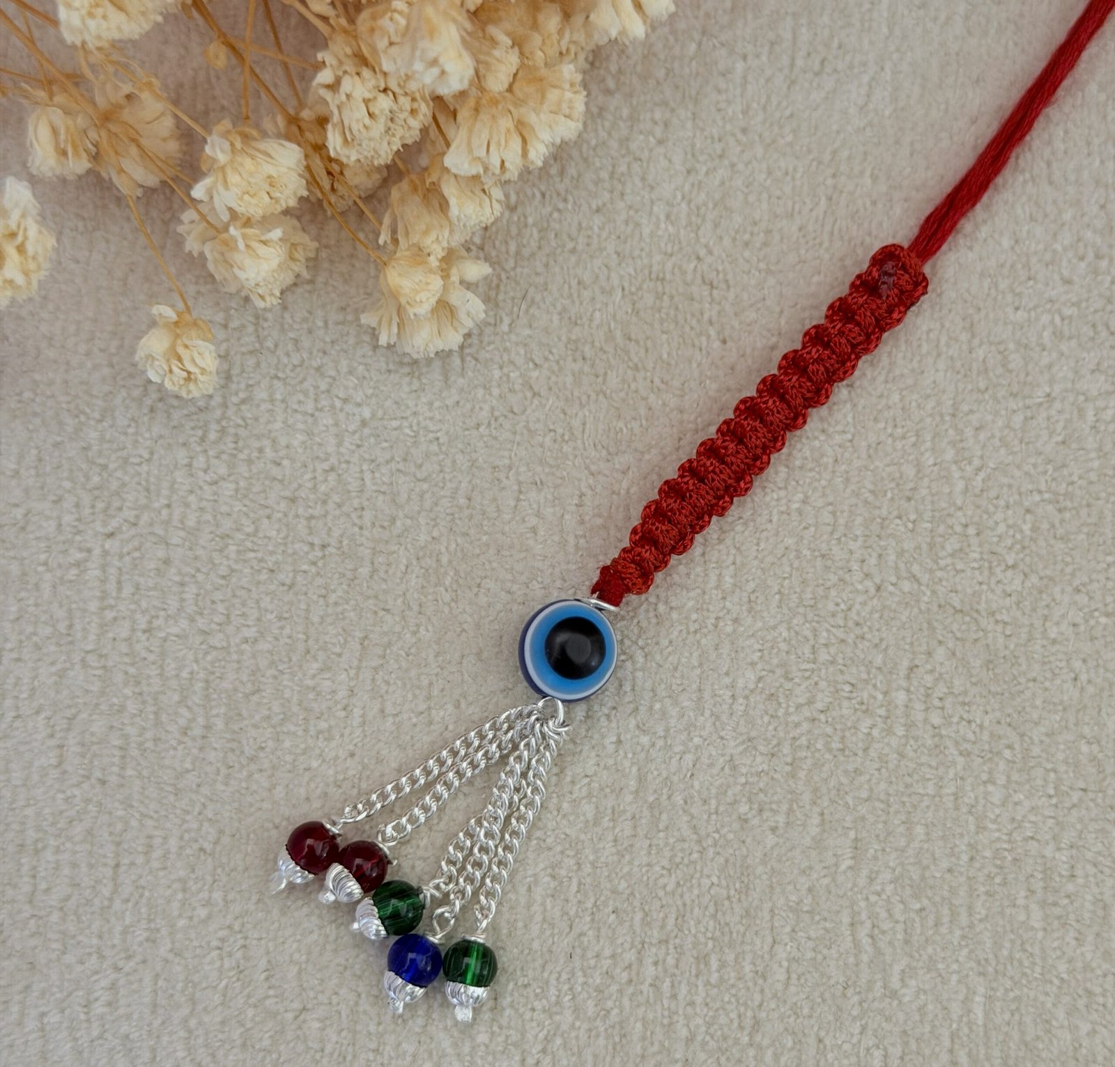 Evil Eye Silver Chuda Rakhi - Image 2