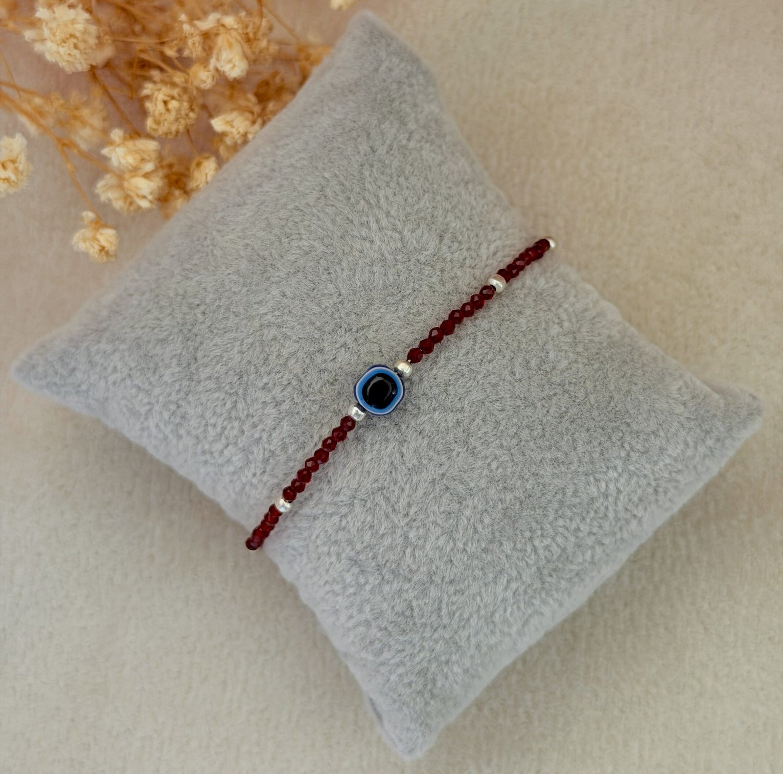 evil eye single line beads bracelet