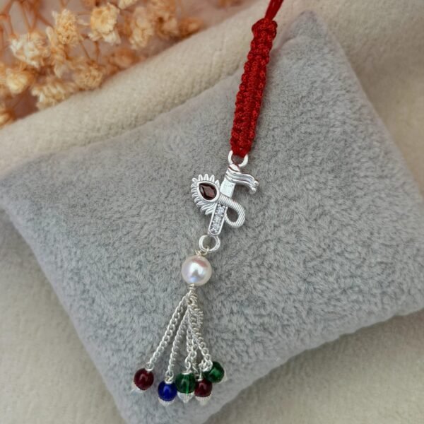 Krishna Flute Silver Chuda Rakhi
