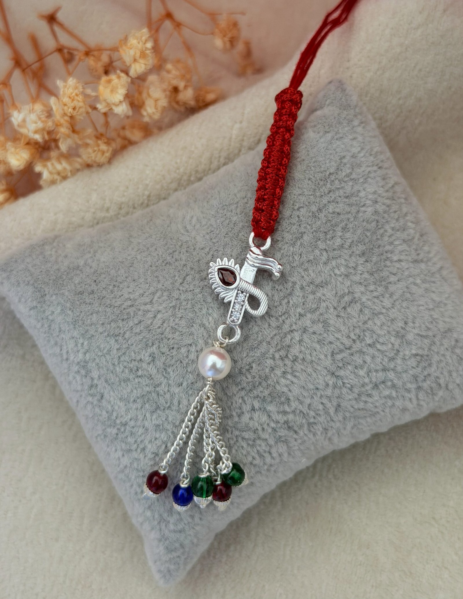 Krishna Flute Silver Chuda Rakhi