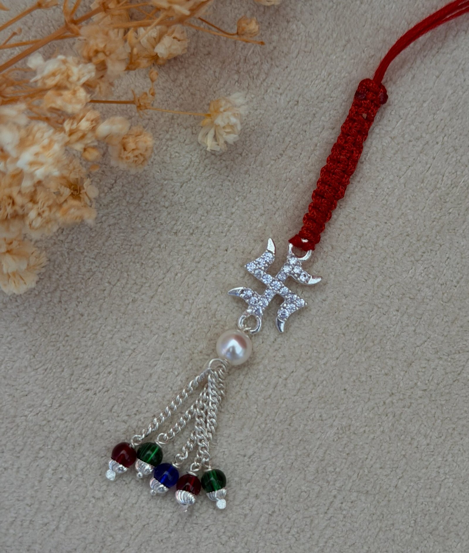 Swastik Silver Chuda Rakhi - Image 2