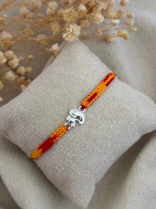 Ganesha silver rakhi