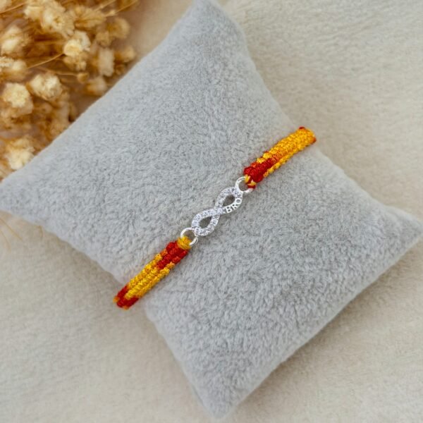 Infinity micro silver rakhi