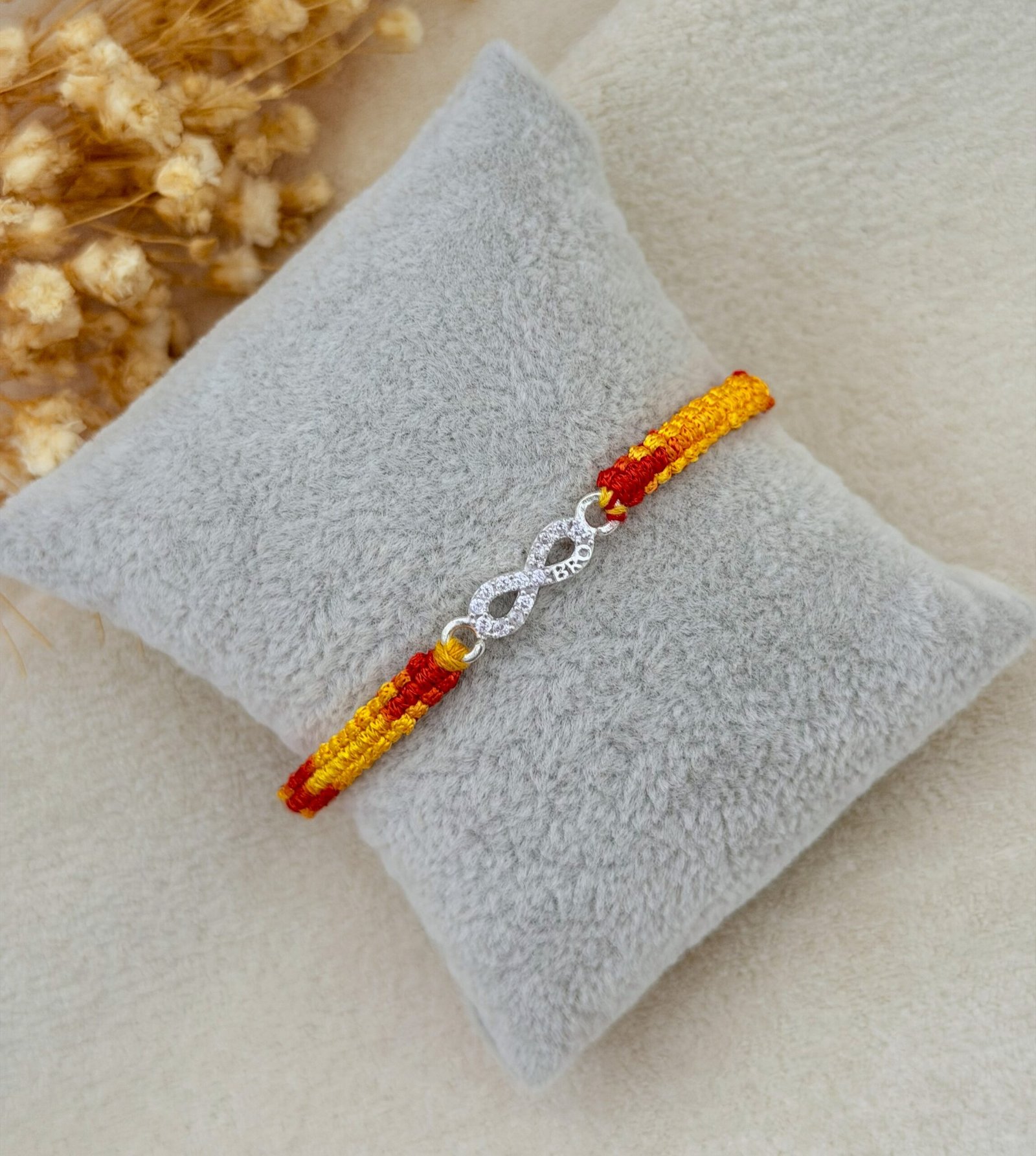 Infinity micro silver rakhi