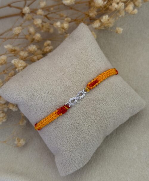 Infinity micro silver rakhi