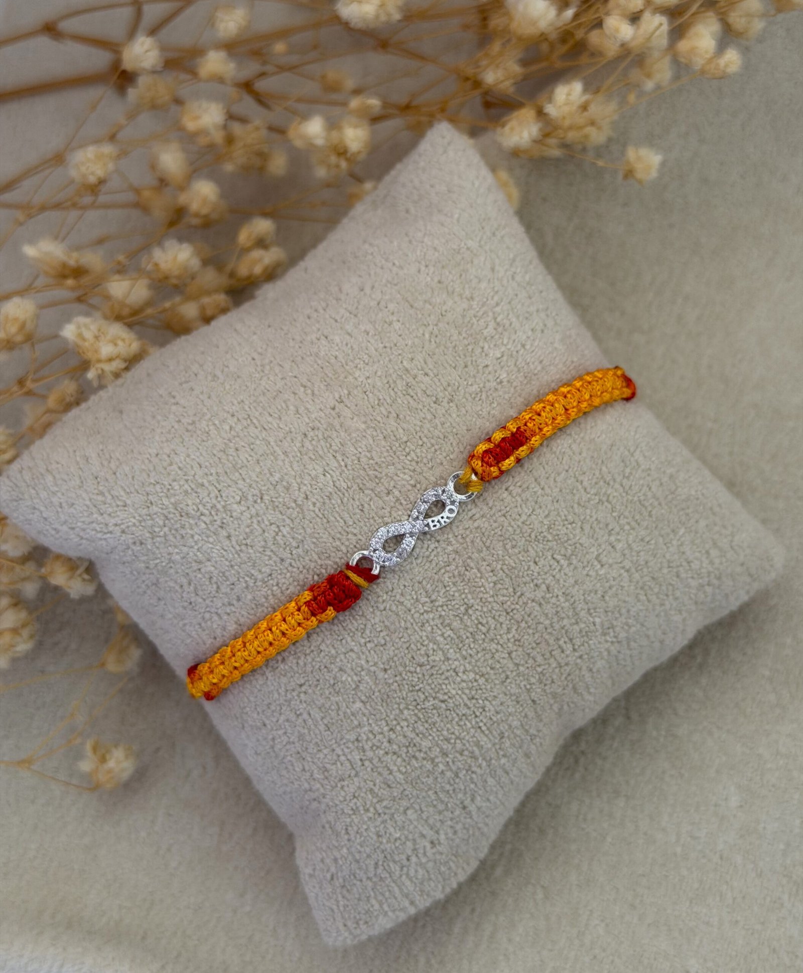 Infinity micro silver rakhi