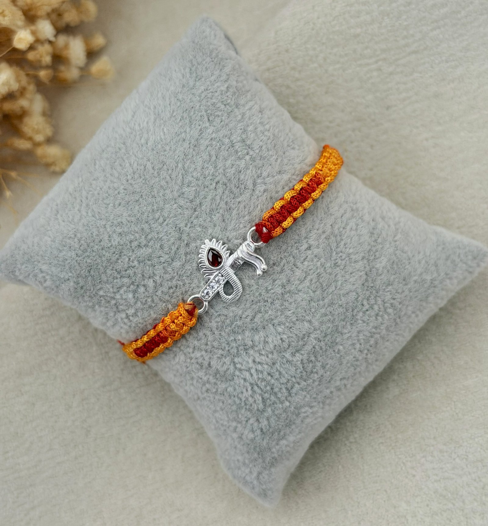 Krishna flute silver rakhi