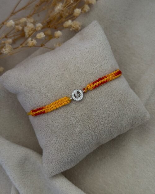 Micro ganesha silver rakhi