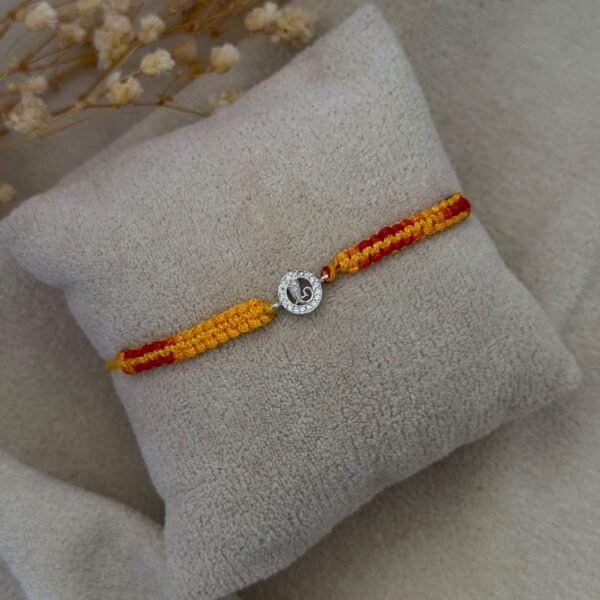 Micro ganesha silver rakhi