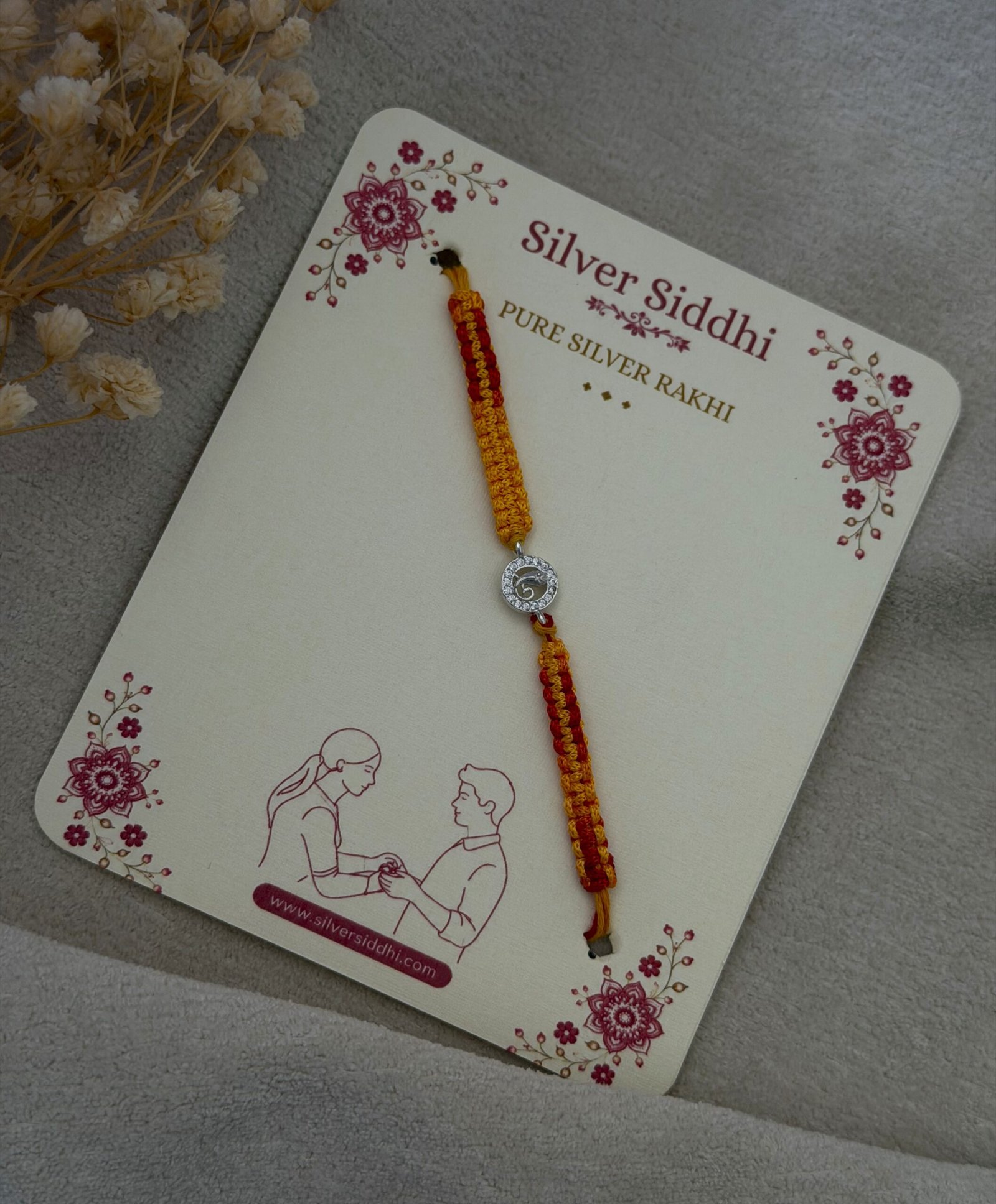 Micro ganesha silver rakhi - Image 3