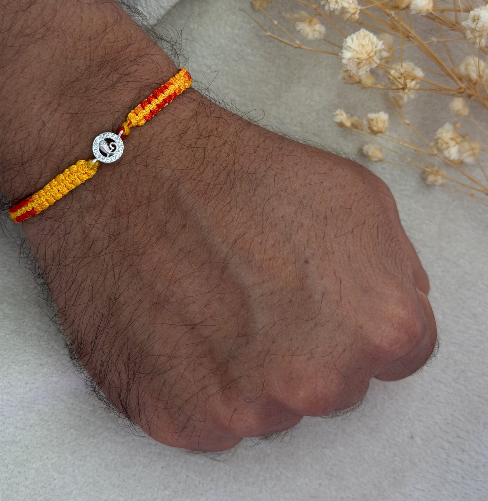 Micro ganesha silver rakhi - Image 2