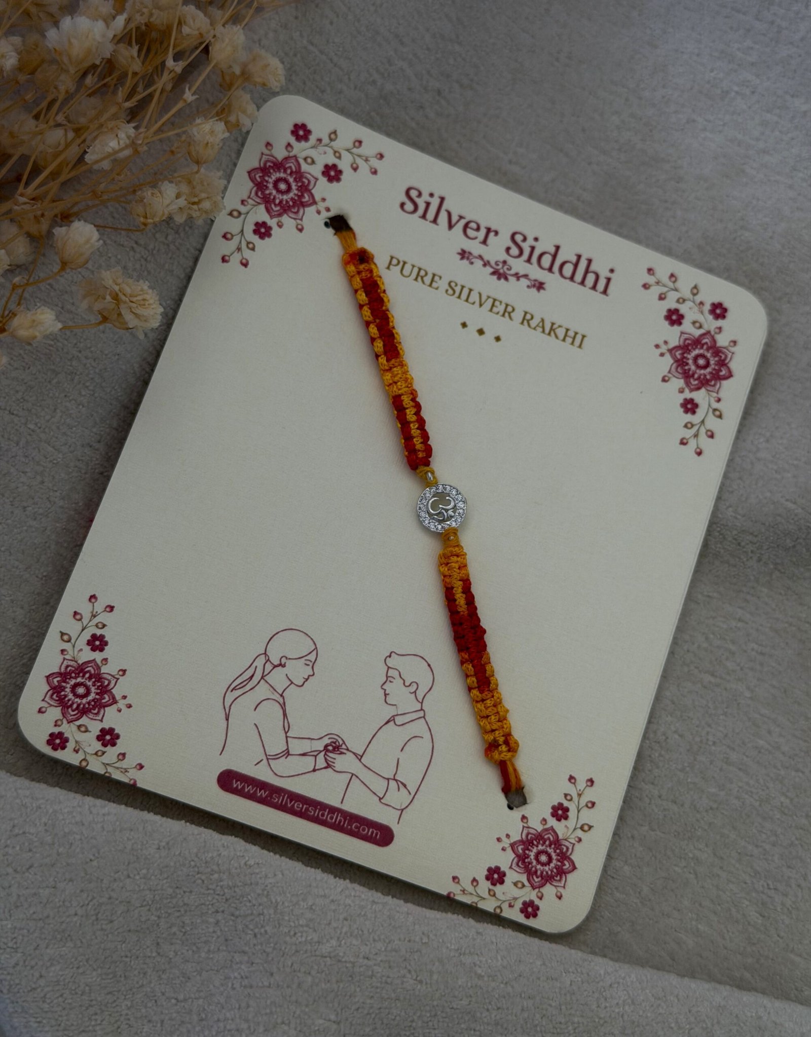 Micro om silver rakhi - Image 3