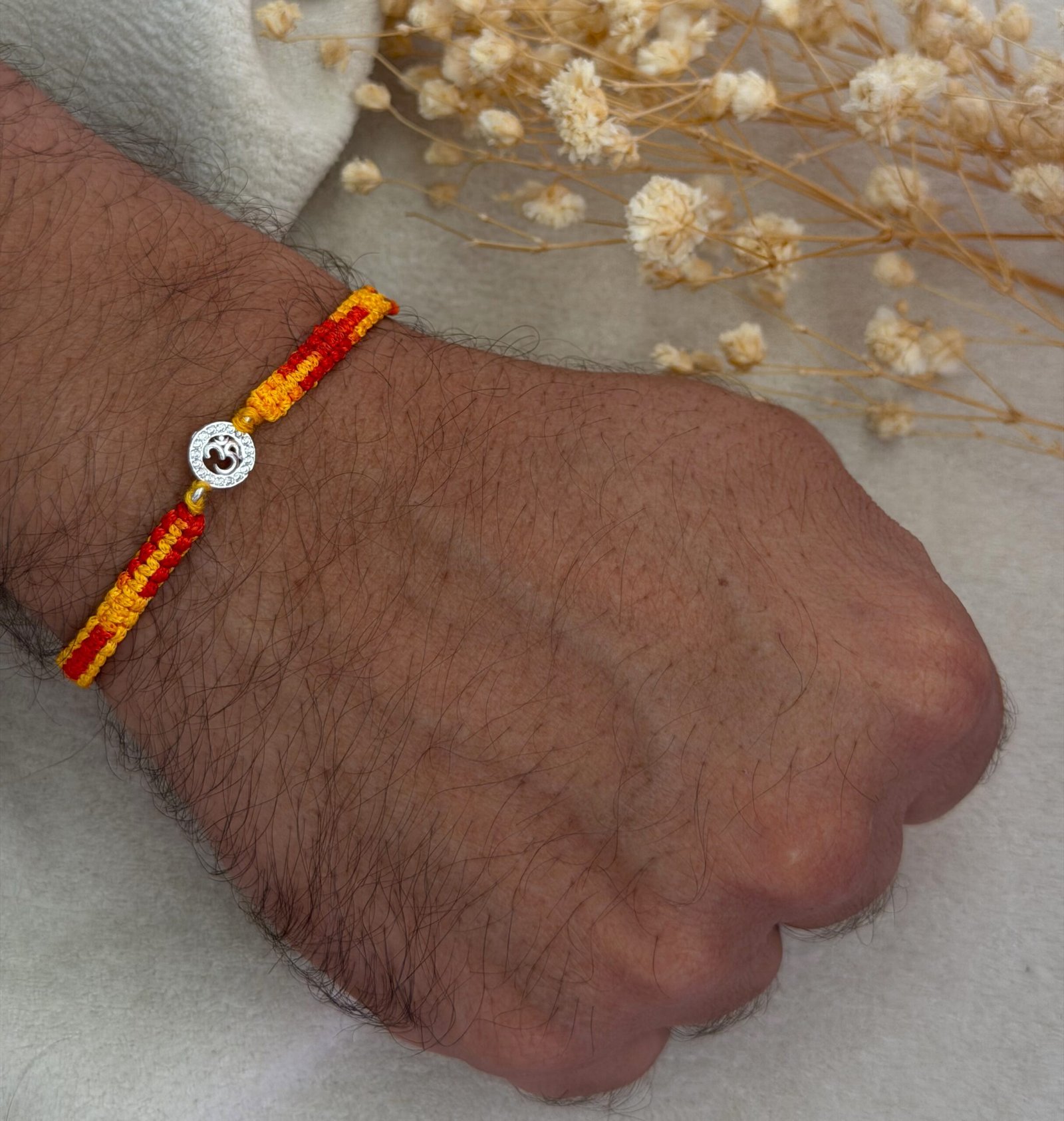 Micro om silver rakhi - Image 2