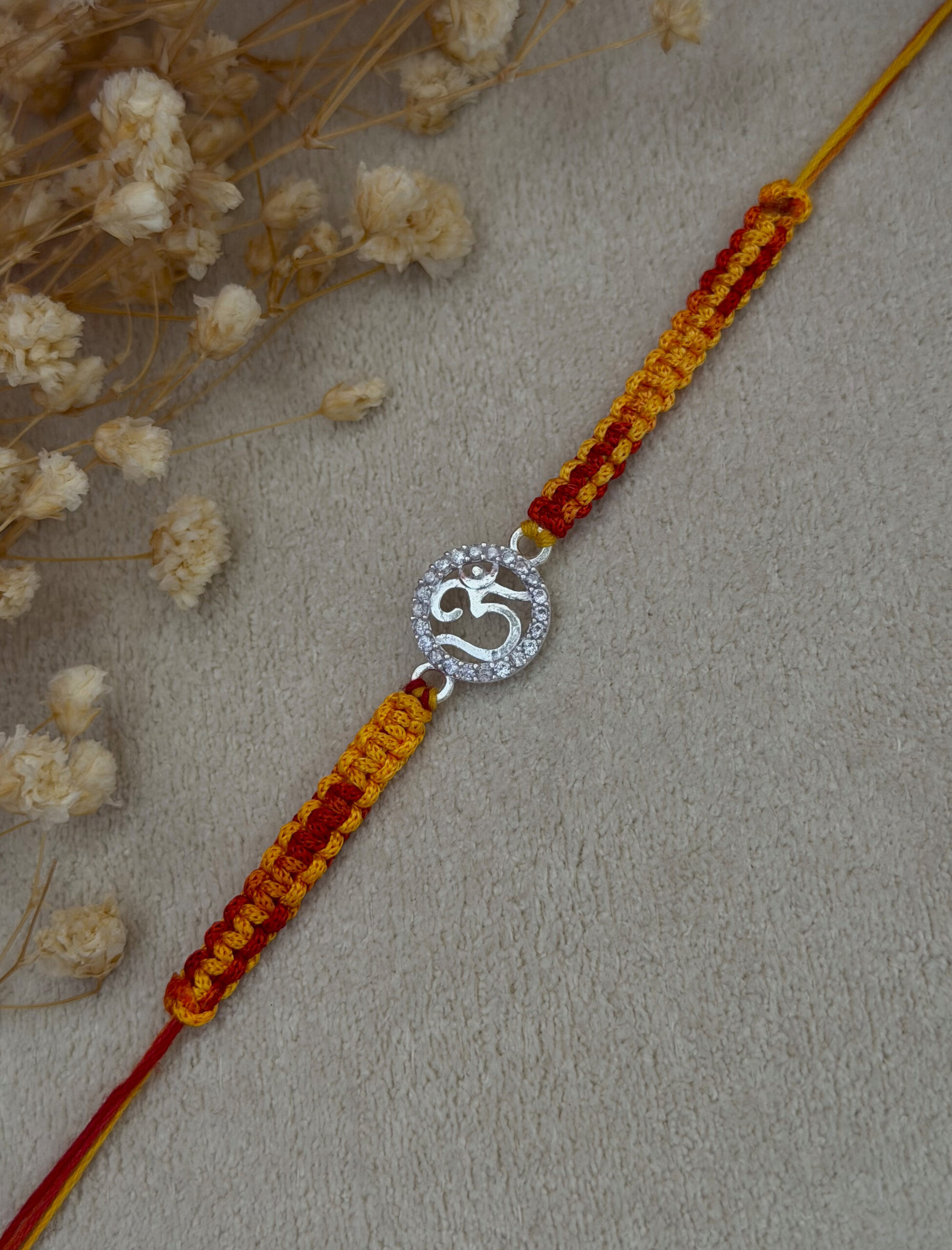 Om cz silver rakhi - Image 4