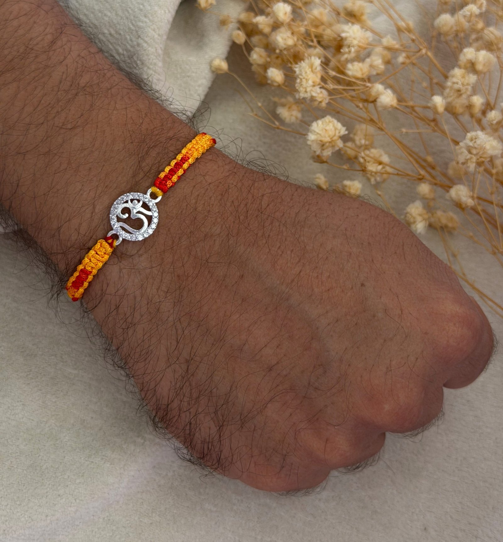 Om cz silver rakhi - Image 2