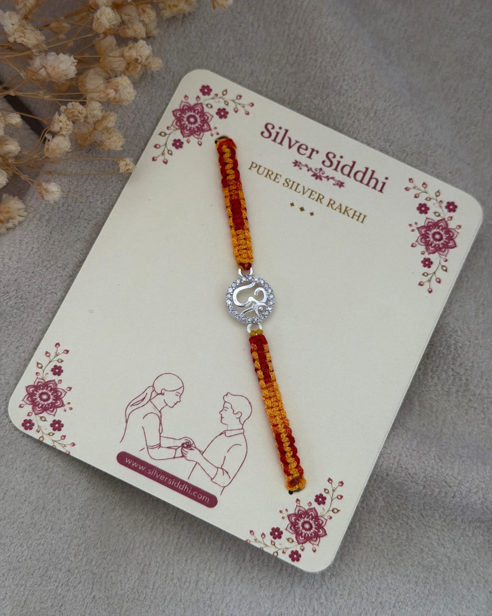 Om cz silver rakhi - Image 3
