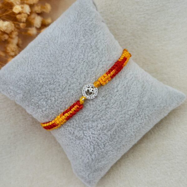 Micro om silver rakhi
