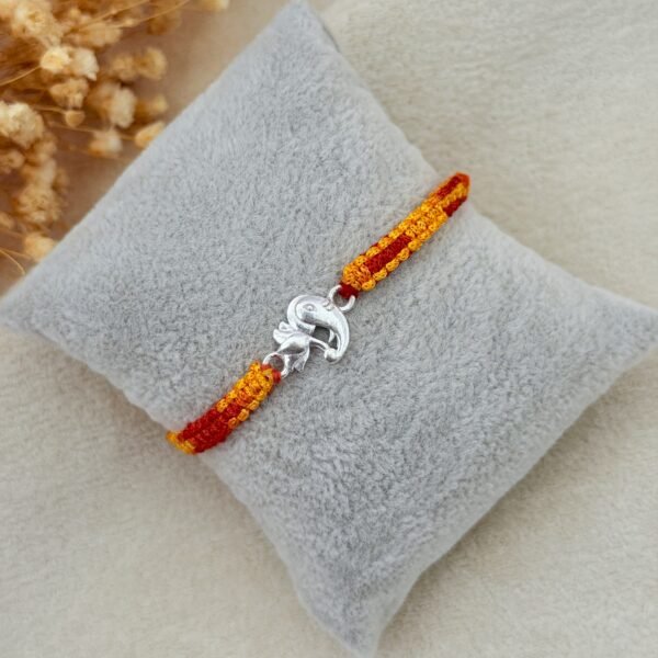 Ganesha silver rakhi