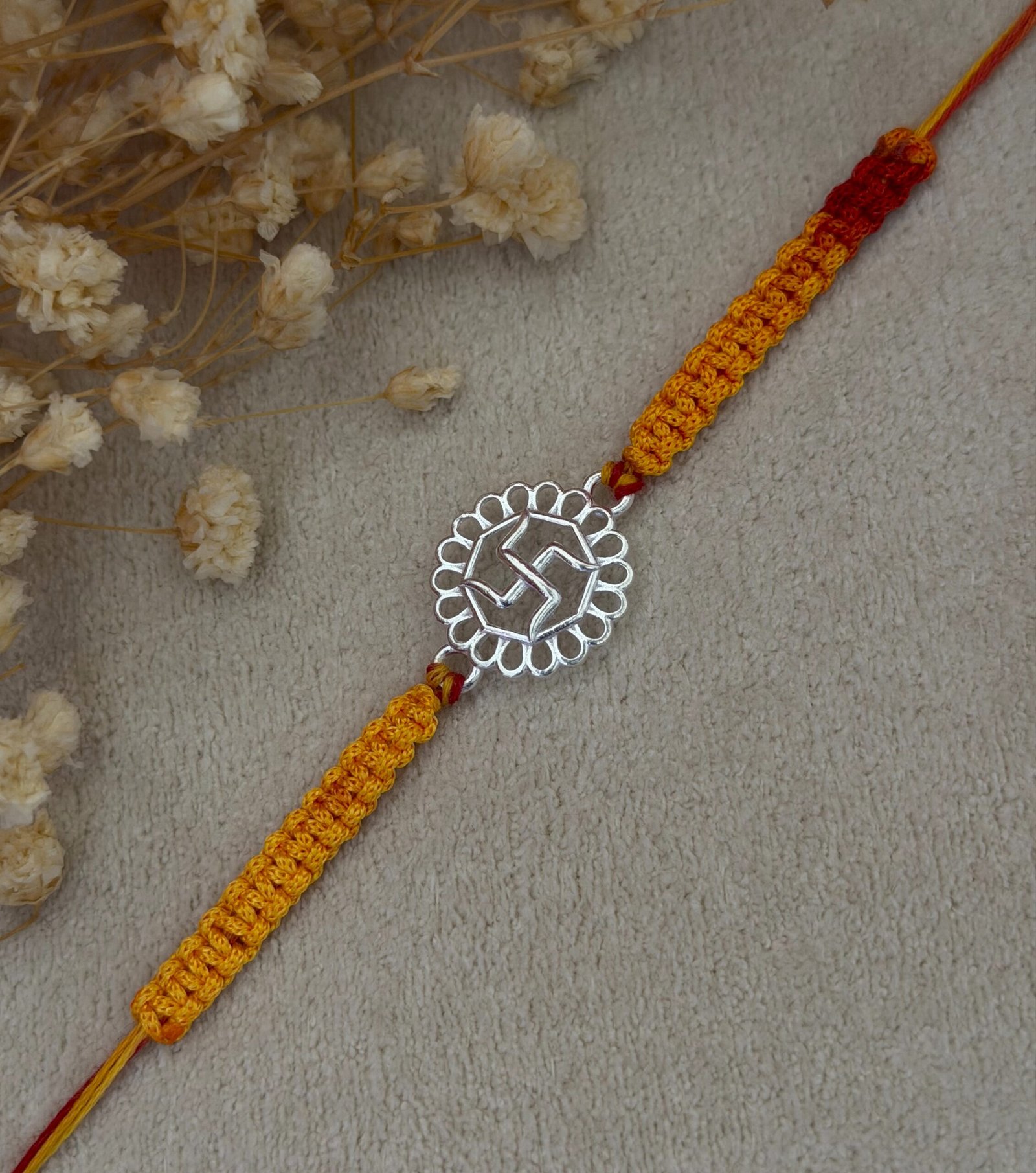 Swastik silver rakhi - Image 4