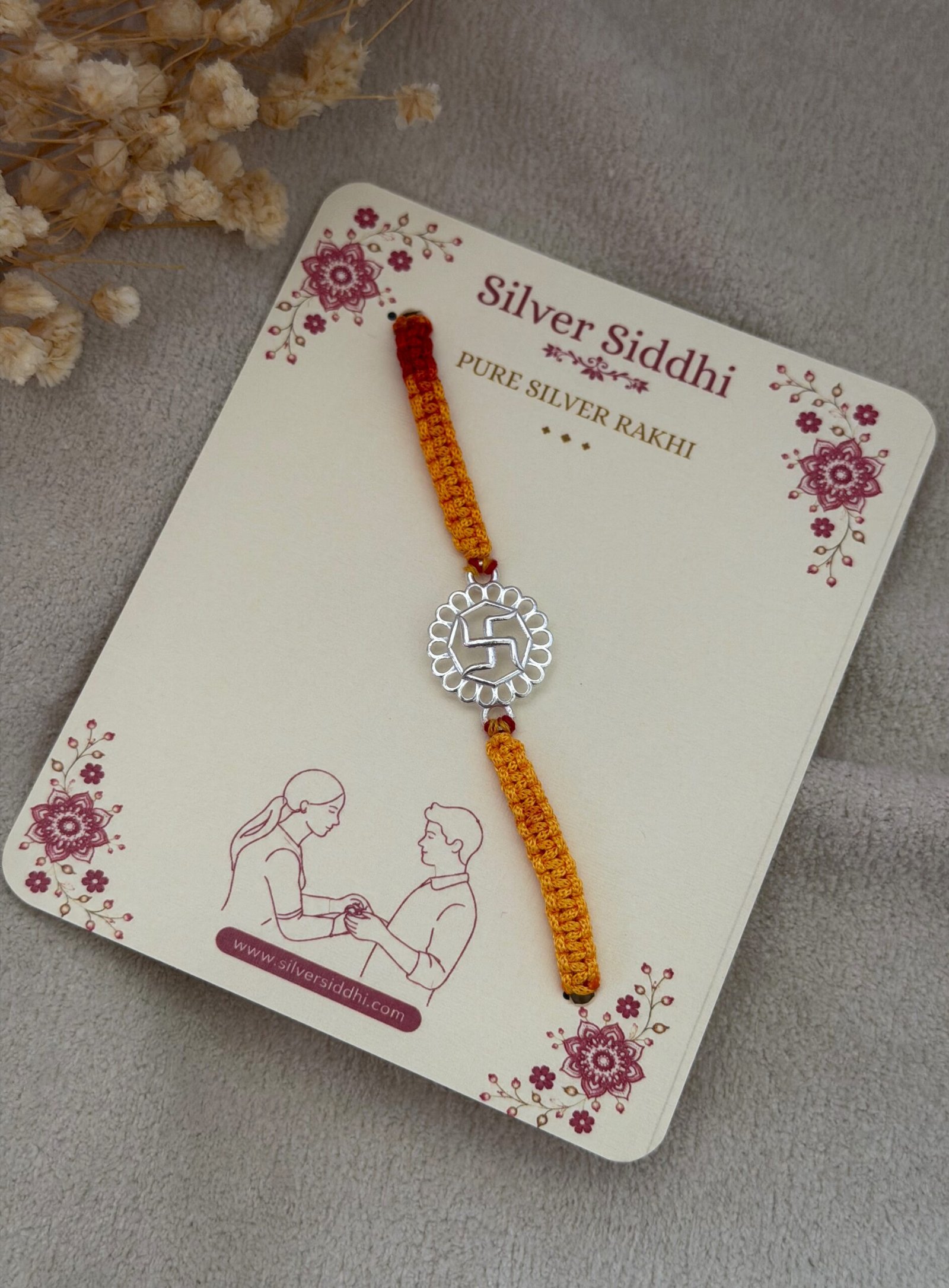 Swastik silver rakhi - Image 3