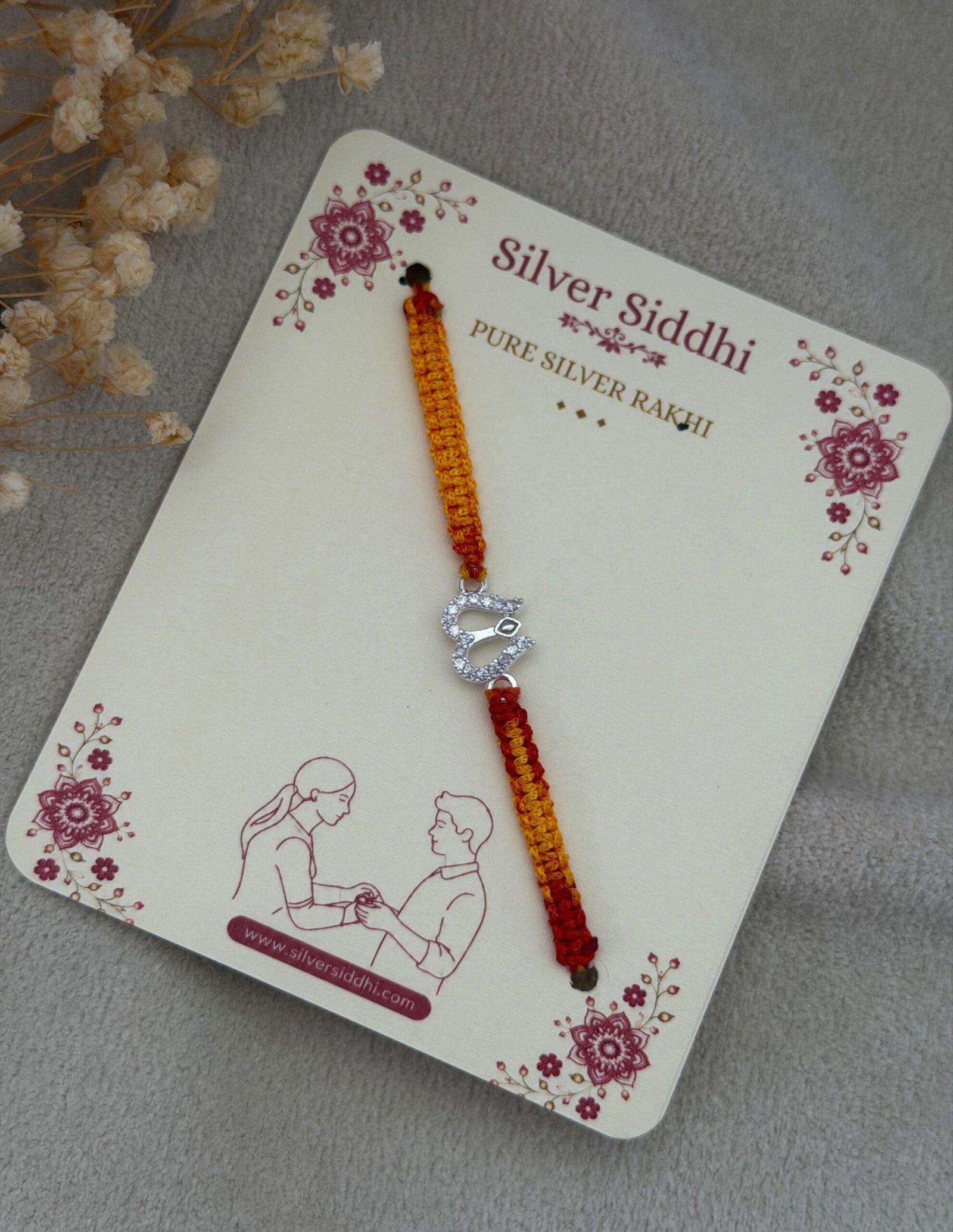 Trishool silver rakhi - Image 3