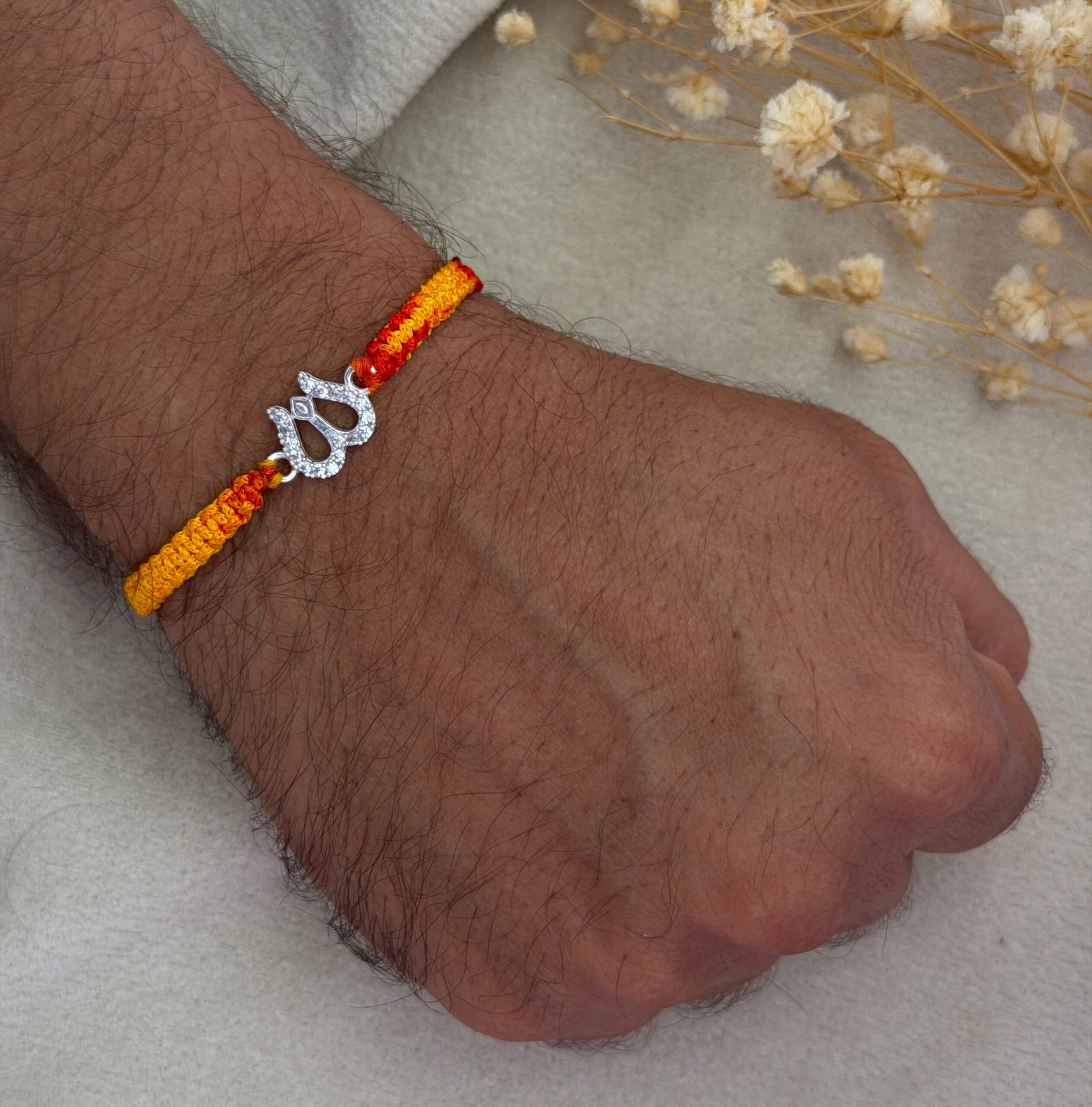 Trishool silver rakhi - Image 2