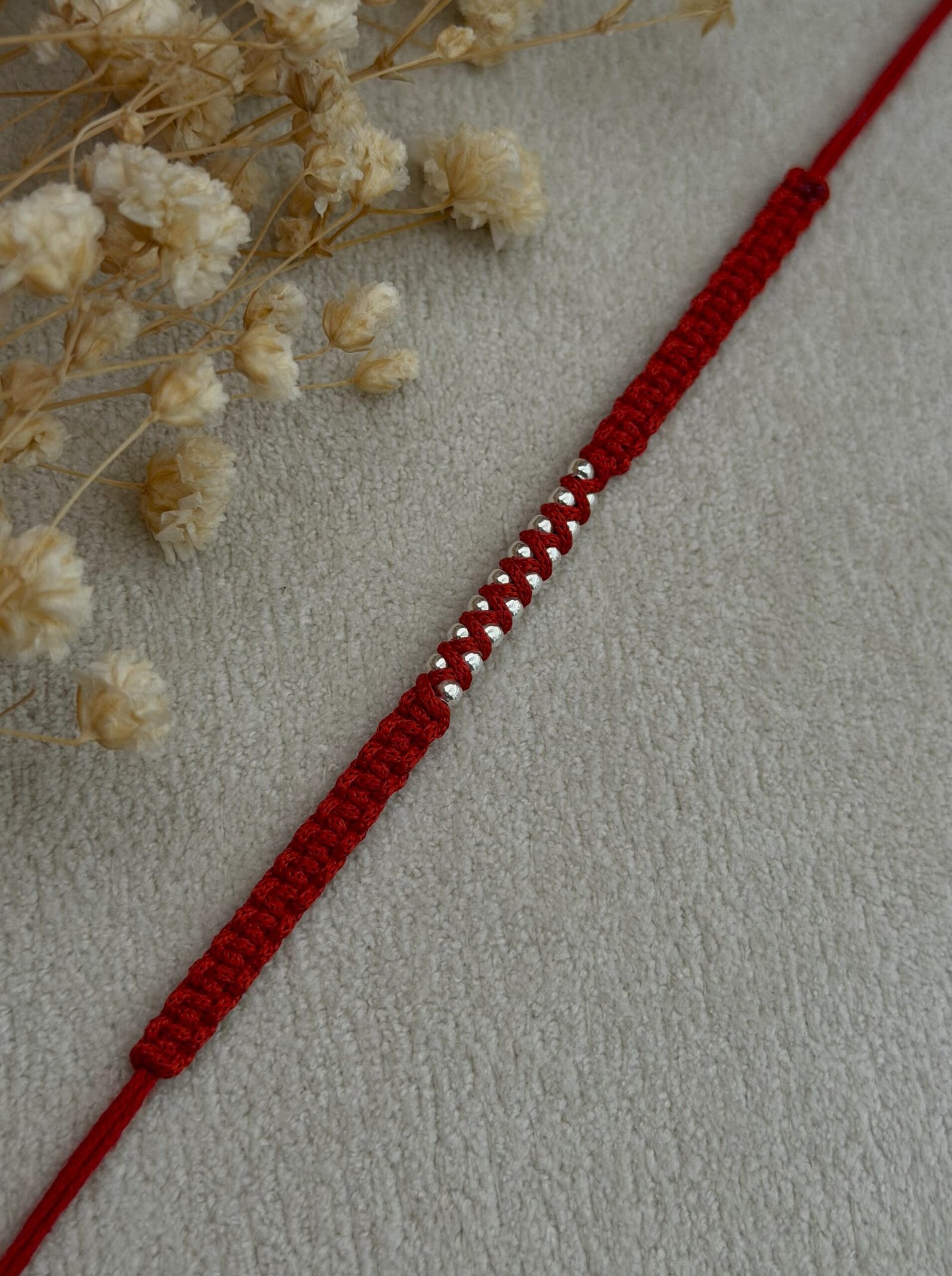 Zig zag 16 ball silver rakhi - Image 4
