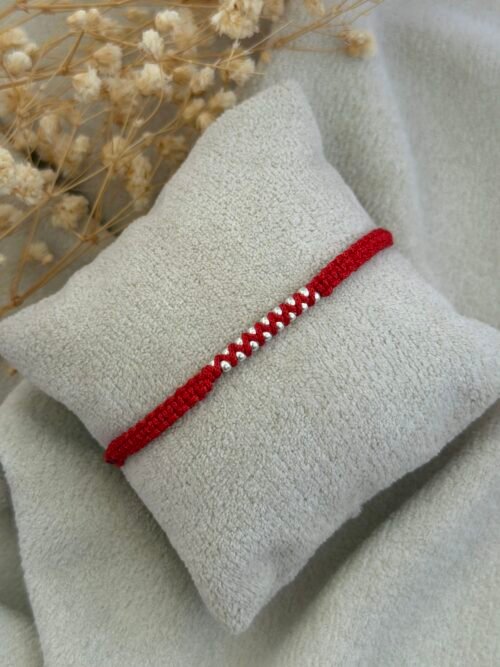 Zig zag 16 ball silver rakhi