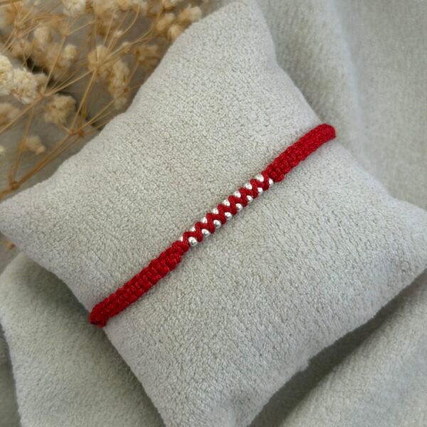 Zig zag 16 ball silver rakhi