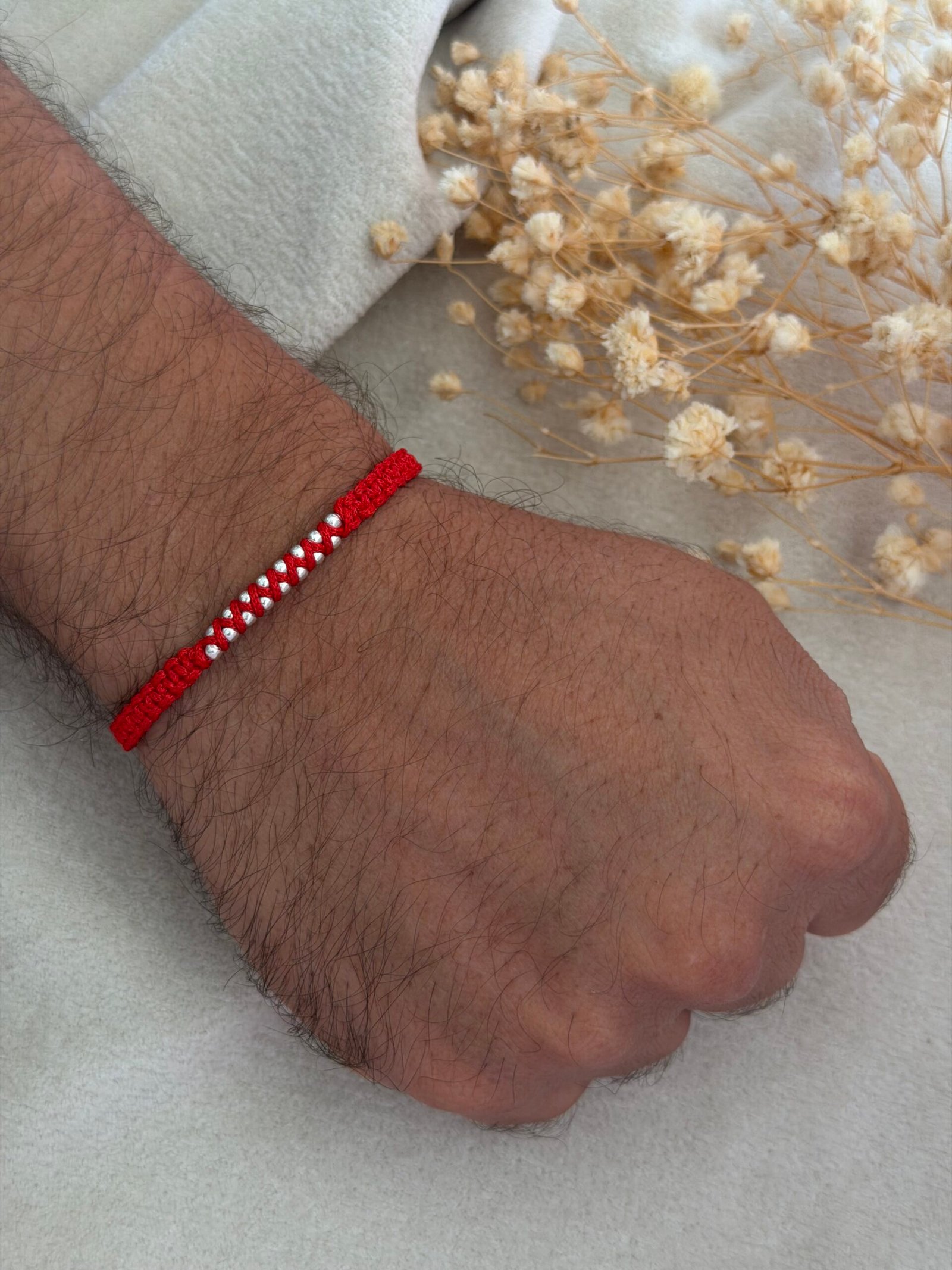 Zig zag 16 ball silver rakhi - Image 2