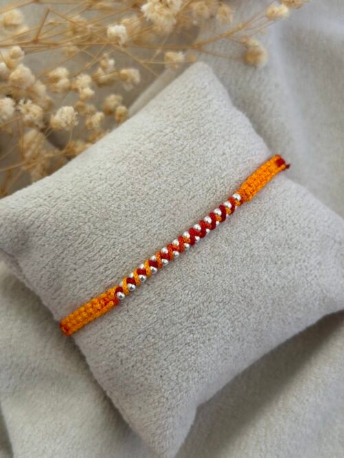 Zig zag 24 ball moli silver rakhi