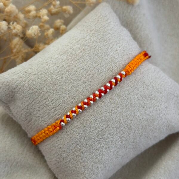 Zig zag 24 ball moli silver rakhi